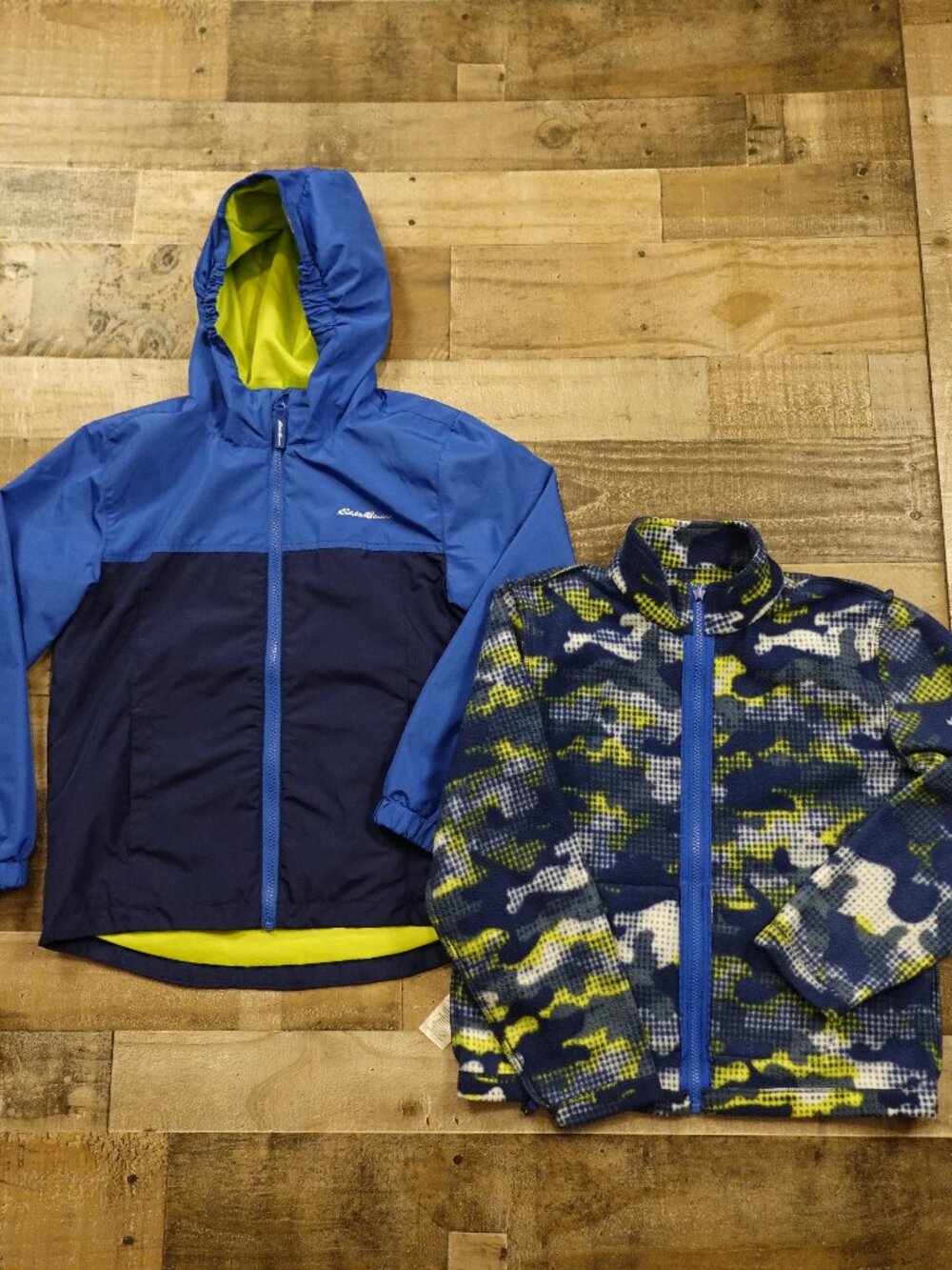 Eddie Bauer Lone Peak 3-In-1 Jacket Boys Medium 10/12 Blue Hooded Fleece